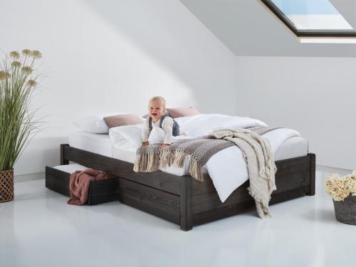 black platform storage bed solid wood no headboard by get laid beds