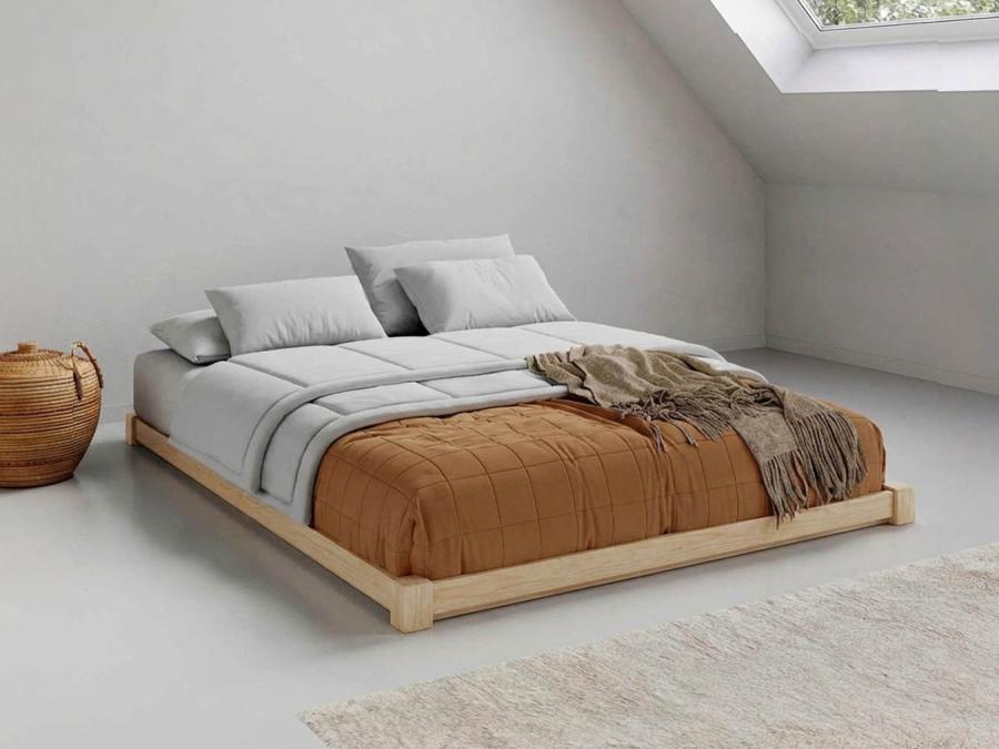 low loft bed maple