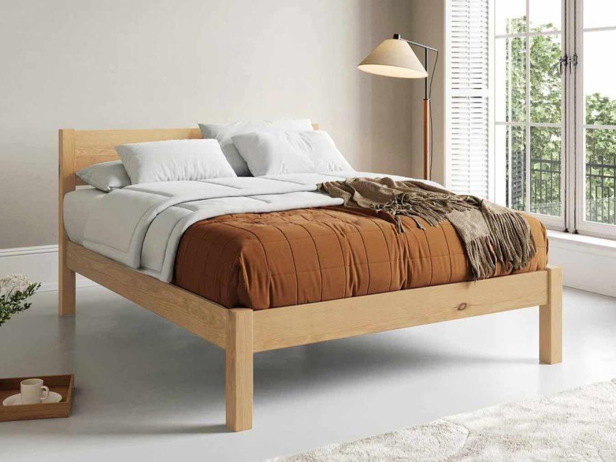 natural wood bed frame white knight design by get laid beds