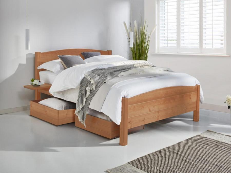 solid wood storage bed traditional country bed frame design cinnamon finish